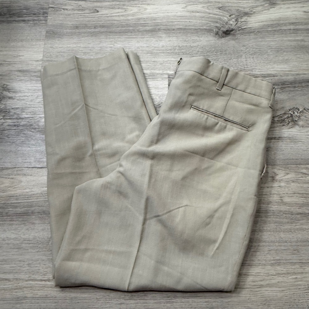 Irvine Park Men's Beige Pleated‎ Dress Pants Trousers Career Business Casual